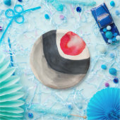 Die moderne, sonnengraue und schwarze abstrakte Ku Pappteller (Party)