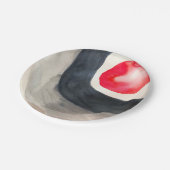 Die moderne, sonnengraue und schwarze abstrakte Ku Pappteller (Schrägansicht)