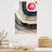 Die moderne, sonnengraue und schwarze abstrakte Ku Poster (Küche)