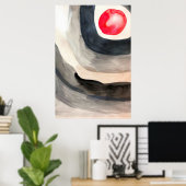 Die moderne, sonnengraue und schwarze abstrakte Ku Poster (Heimbüro)