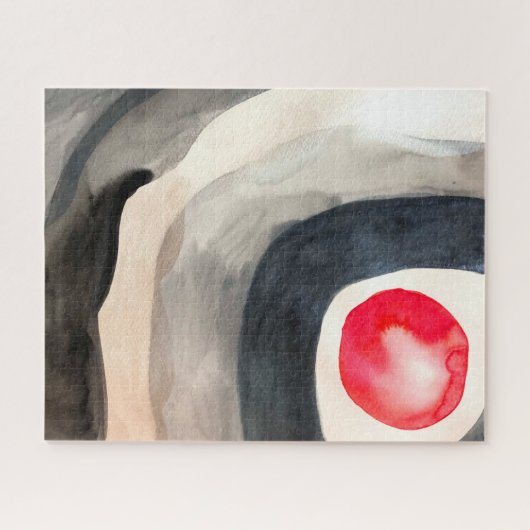 Die moderne, sonnengraue und schwarze abstrakte Ku Puzzle (Horizontal)