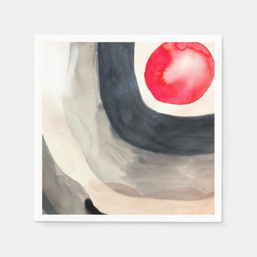 Die moderne, sonnengraue und schwarze abstrakte Ku Serviette (Vorderseite)