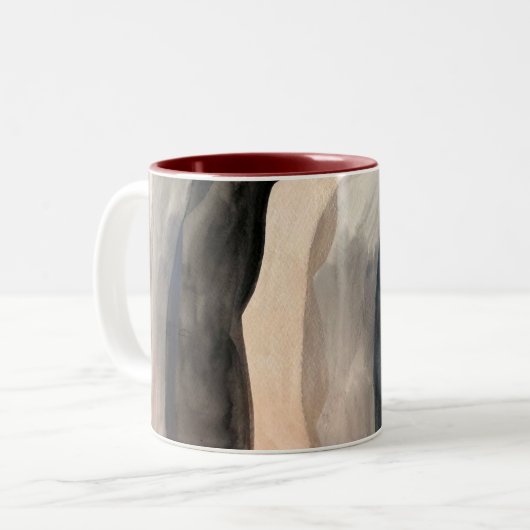 Die moderne, sonnengraue und schwarze abstrakte Ku Zweifarbige Tasse (Vorderseite Links)