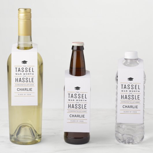 Die moderne Tassel war den problemlosen Abschluss Flaschenanhänger (Beispiel)