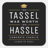 Die moderne Tassel war den problemlosen Abschluss Quadratischer Aufkleber (Vorderseite)