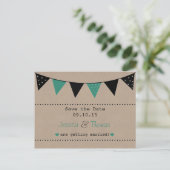 Die moderne türkisfarbene Hochzeitskollektion Ankündigungspostkarte (Stehend Vorderseite)