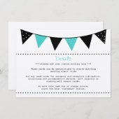 Die moderne türkisfarbene Hochzeitskollektion Begleitkarte (Vorne/Hinten)