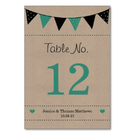 Die moderne türkisfarbene Hochzeitskollektion Tischnummer