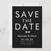 Die moderne Typografie Schwarz-weiß speichert die Karte (Vorderseite)