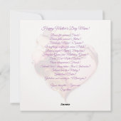 Die moderne Urlaubskarte der Mutter Feiertagskarte (Rückseite)