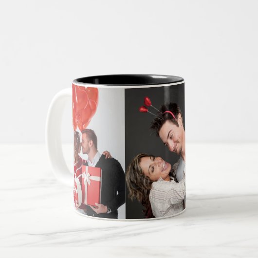 Die moderne Valentinstag Collage Tasse (Vorderseite Links)
