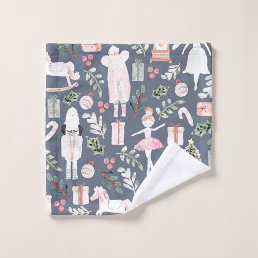 Die moderne Wasserfarbe Nutcracker Badhandtuch Set (Waschlappen)