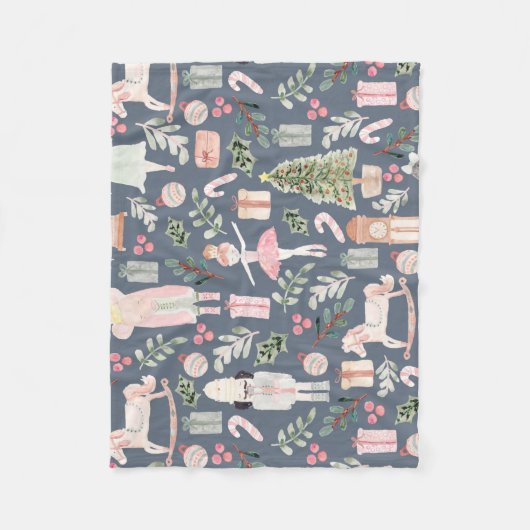 Die moderne Wasserfarbe Nutcracker Fleecedecke (Vorderseite)