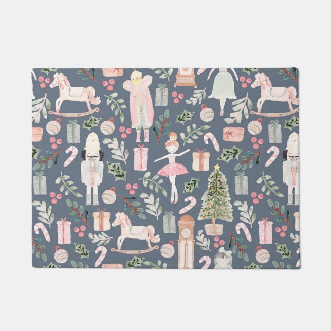 Die moderne Wasserfarbe Nutcracker Fußmatte (Vorderseite)