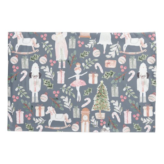 Die moderne Wasserfarbe Nutcracker Kissenbezug (Rückseite-Links)