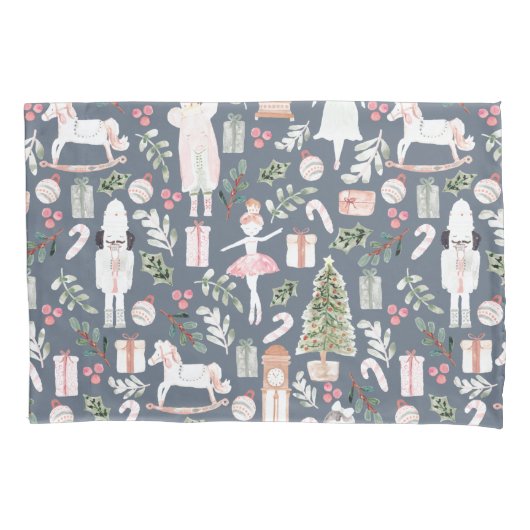 Die moderne Wasserfarbe Nutcracker Kissenbezug (Vorderseite-Links)