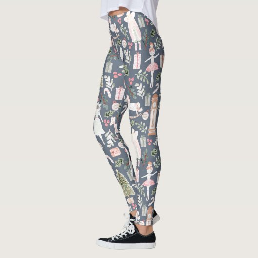 Die moderne Wasserfarbe Nutcracker Leggings (Links)