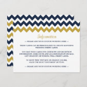Die moderne Zickzack Hochzeitskollektion - Navy & Begleitkarte (Vorne/Hinten)