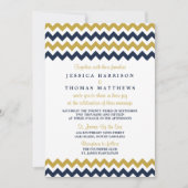 Die moderne Zickzack Hochzeitskollektion - Navy &  Einladung (Vorderseite)