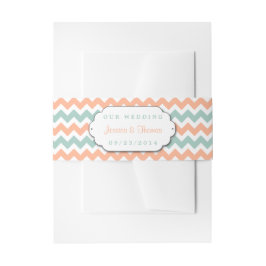 Die moderne Zickzack Hochzeitskollektion Peach & M Einladungsbanderole