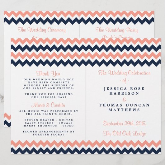 Die moderne Zickzack Hochzeitskollektion - Rosa un (Vorne/Hinten)