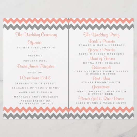 Die moderne Zickzack Hochzeitskollektion - rosa un (Rückseite)