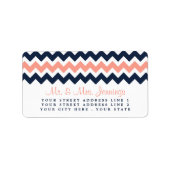 Die moderne Zickzack Hochzeitskollektion - Rosa un Adressaufkleber (Vorne)