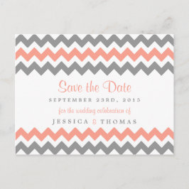 Die moderne Zickzack Hochzeitskollektion - rosa un Ankündigungspostkarte