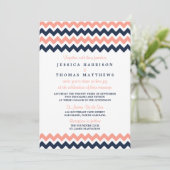 Die moderne Zickzack Hochzeitskollektion - Rosa un Einladung (Stehend Vorderseite)