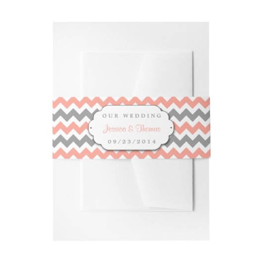 Die moderne Zickzack Hochzeitskollektion - rosa un Einladungsbanderole (Vorderseite Beispiel)