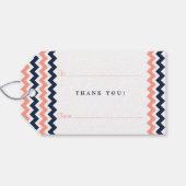 Die moderne Zickzack Hochzeitskollektion - Rosa un Geschenkanhänger (Rückseite Horizontal)