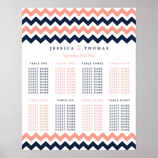 Die moderne Zickzack Hochzeitskollektion - Rosa un Poster (Vorne)