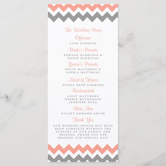 Die moderne Zickzack Hochzeitskollektion - rosa un Programm (Rückseite)