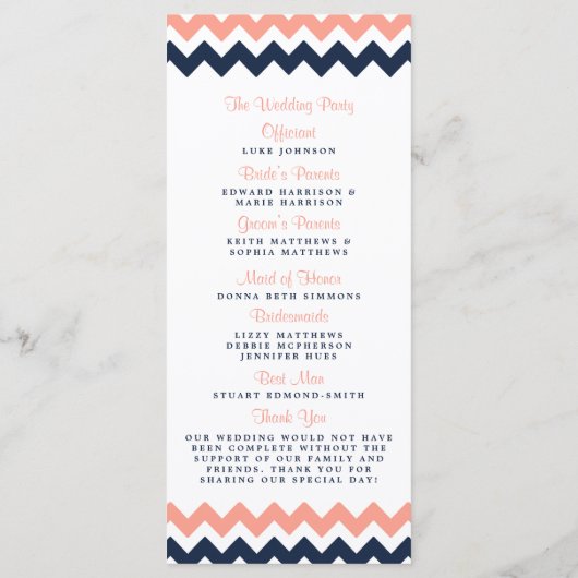 Die moderne Zickzack Hochzeitskollektion - Rosa un Programm (Rückseite)