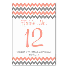 Die moderne Zickzack Hochzeitskollektion - rosa un Tischnummer