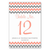 Die moderne Zickzack Hochzeitskollektion - rosa un Tischnummer (Vorderseite)