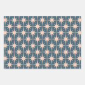 Die modernen 50er-Sternexplosionen des Retro-Mitte Geschenkpapier Set (Vorderseite)