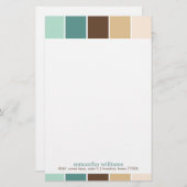 Die modernen Farbblöcke Grün und Braun Briefpapier (Vorne/Hinten)