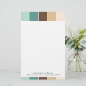 Die modernen Farbblöcke Grün und Braun Briefpapier (Stehend Vorderseite)