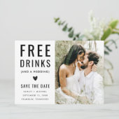 Die modernen Getränke in den Farben Schwarz und We Save The Date (Stehend Vorderseite)