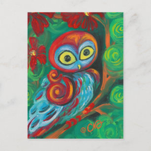 Die modernen Malerei-Eulen-Art-Karten Postkarte