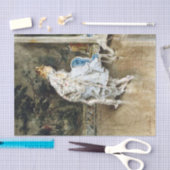 Die modische Schönheit, die sich selbst im Spiegel Seidenpapier (Handwerk)