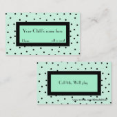 Die modische Visitenkarte des Mädchens Telefonnummerkarte (Vorne/Hinten)