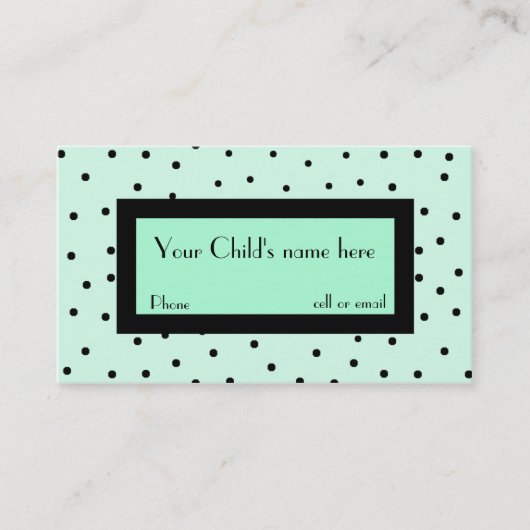 Die modische Visitenkarte des Mädchens Telefonnummerkarte (Vorderseite)