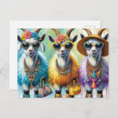 Die modischen Ziegen Postkarte (Vorne/Hinten)