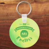 Die Möglichkeiten sind endloser grüner Schlüsselan Schlüsselanhänger (Vorderseite)