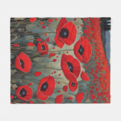 Die Mohnblumen Fleecedecke (Vorderseite (Horizontal))