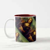 Die Mona Lisa durch Leonardo da Vinci Zweifarbige Tasse (Links)