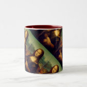 Die Mona Lisa durch Leonardo da Vinci Zweifarbige Tasse (Mittel)