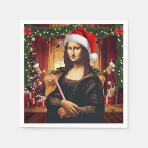 Die Mona Lisa feiert Weihnachten, Kunstfeste Serviette